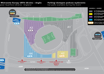 Mecz eliminacji UEFA EURO 2024 Ukraina vs Anglia na Tarczyński Arenie Wrocław – parkingi i komunikacja specjalna w dniu wydarzenia.[PL/ENG/UA]