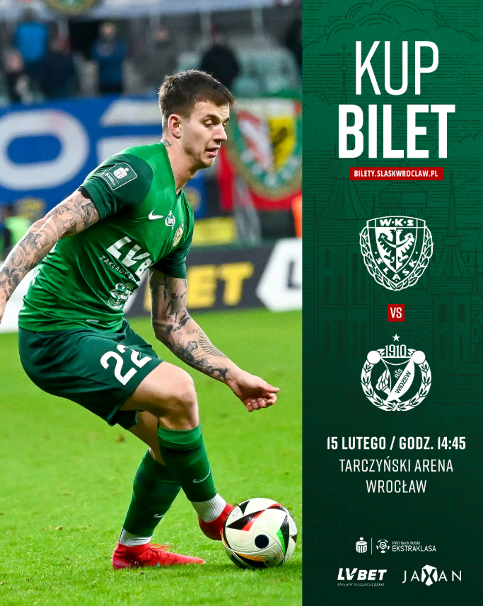 Plakat meczu Śląska vs Widzew