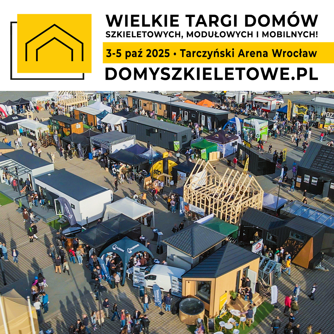 Plakat Wielkich Targów Domów Szkieletowych