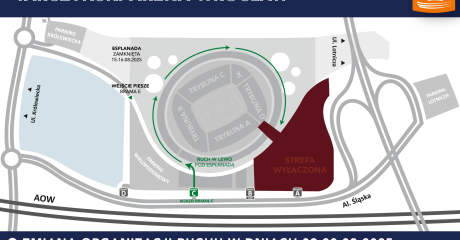 Mapa ze zmianą organizacji ruchu - Ed Sheeran