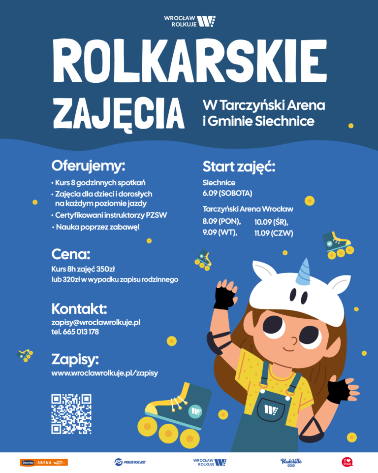 Plakat zajęć Wrocław Rolkuje