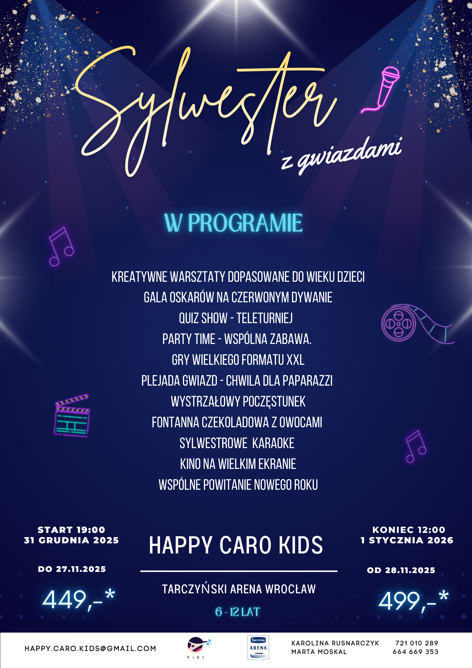 Plakat sylwestra na stadionie