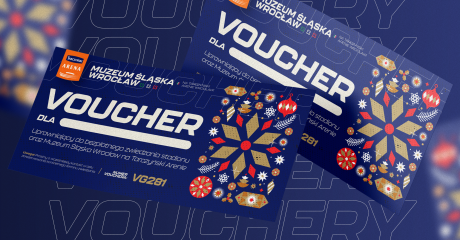 Grafika prezentująca Świąteczny Voucher do Muzeum Śląska Wrocław
