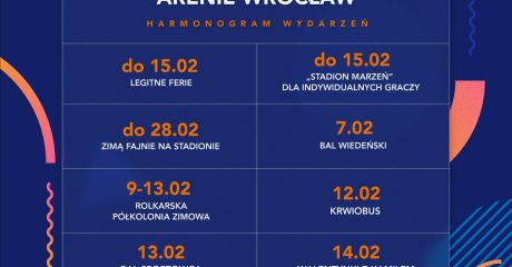 Graficzna zapowiedź wydarzeń na Tarczyński Arenie w lutym 2026