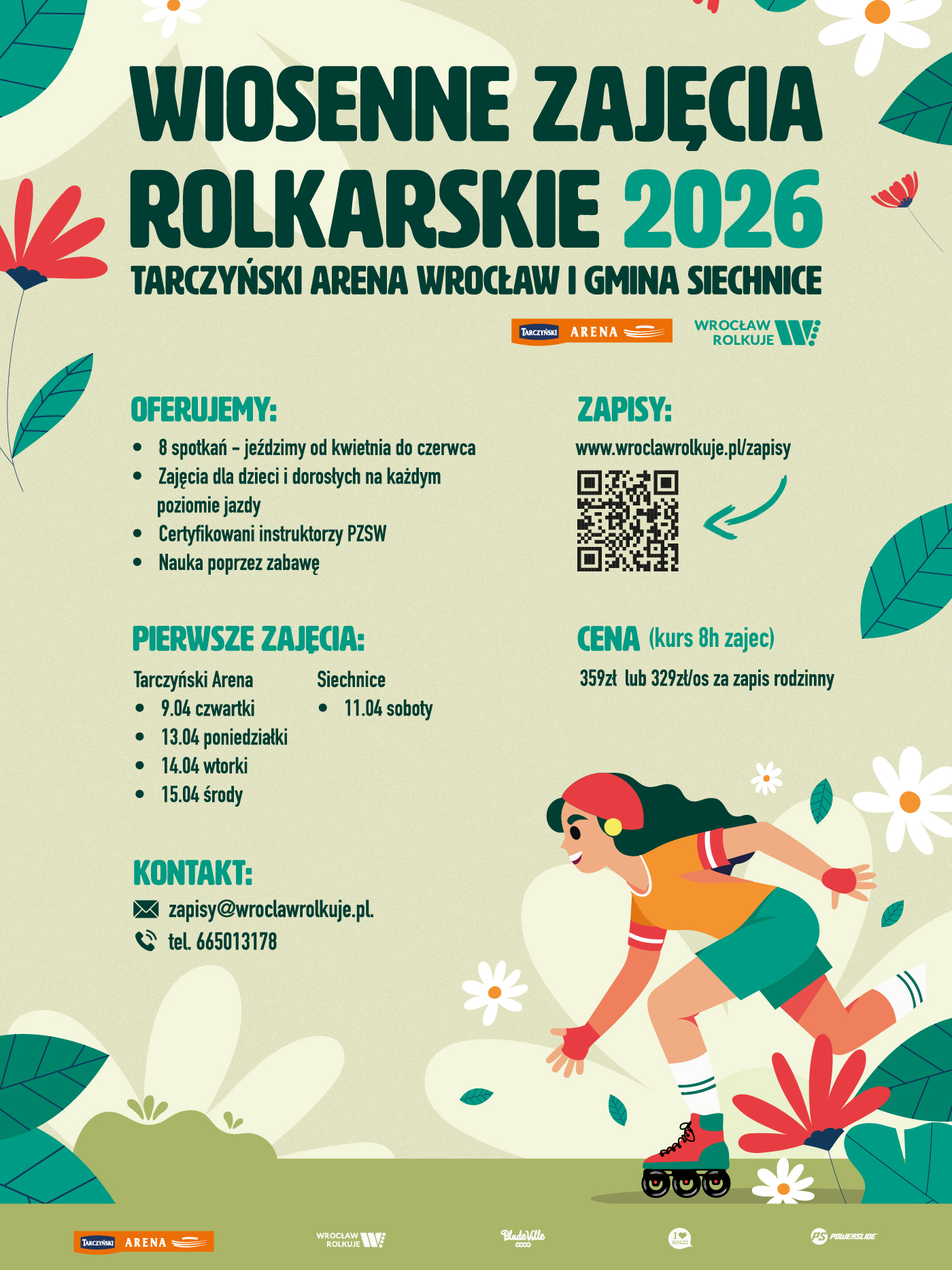 Plakat zajęć rolkarskich